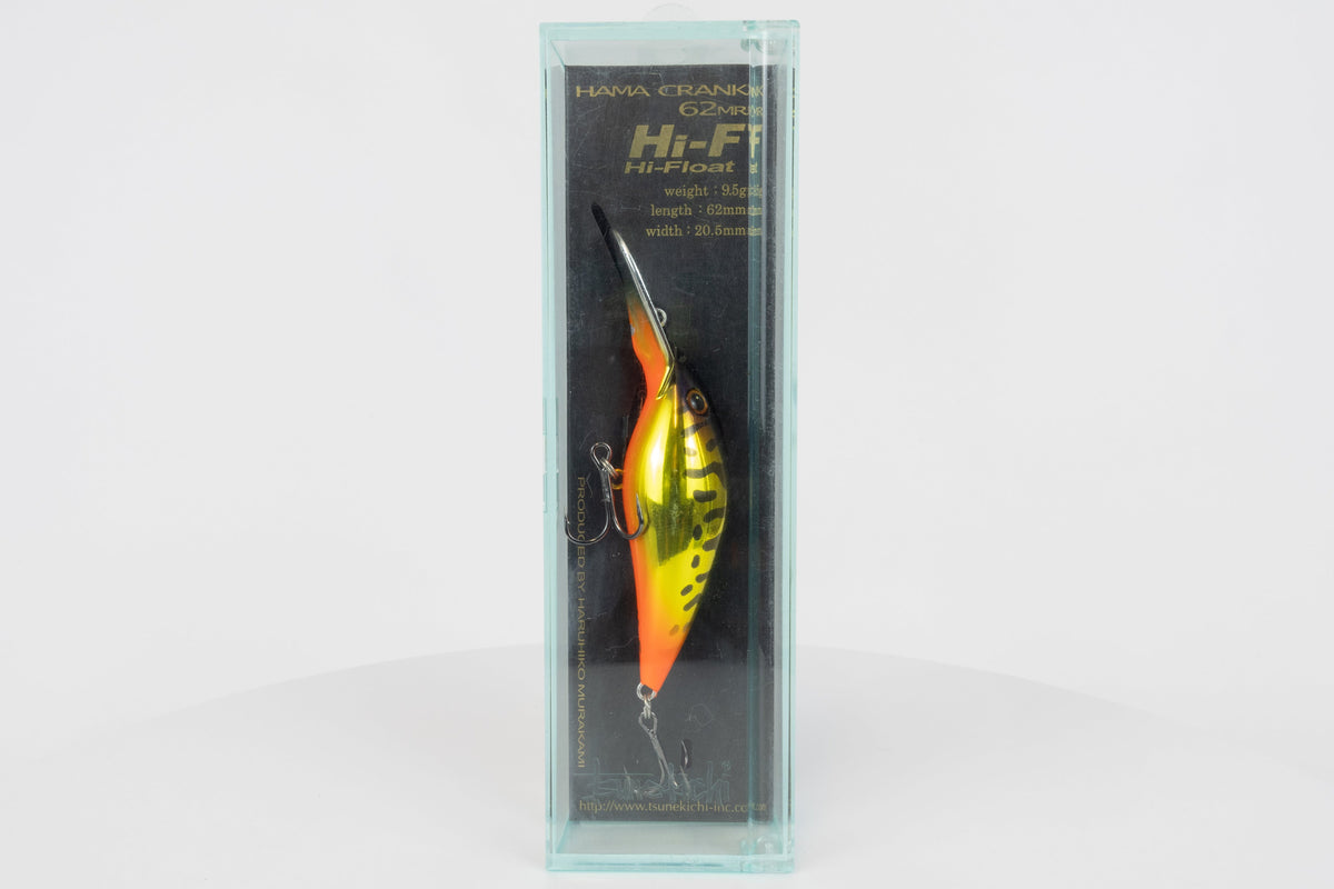 Tsunekichi Hama Crank 62MR - Gold Black (Plated), discontinued japanese fishing lure, new in original packaging, front view. 