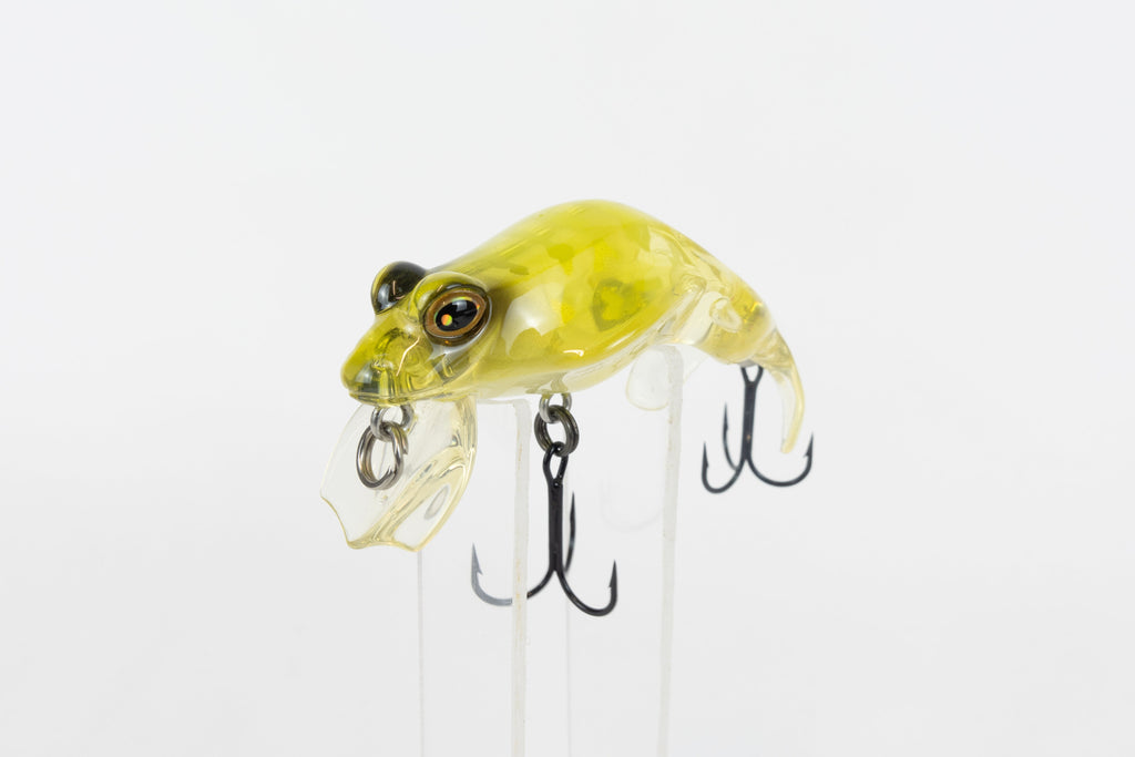 Megabass Type-X - 2005 - LCF (Lime Back Chart - Berry-Frog) - Discontinued rare fishing lure, new in original packaging. Front  close up view of lure. 