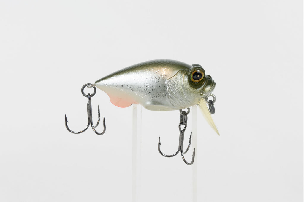 Megabass Griffon Zero - 2003 model - Glitter Shad - discontinued fishing lure new in original packaging - right side view of lure.