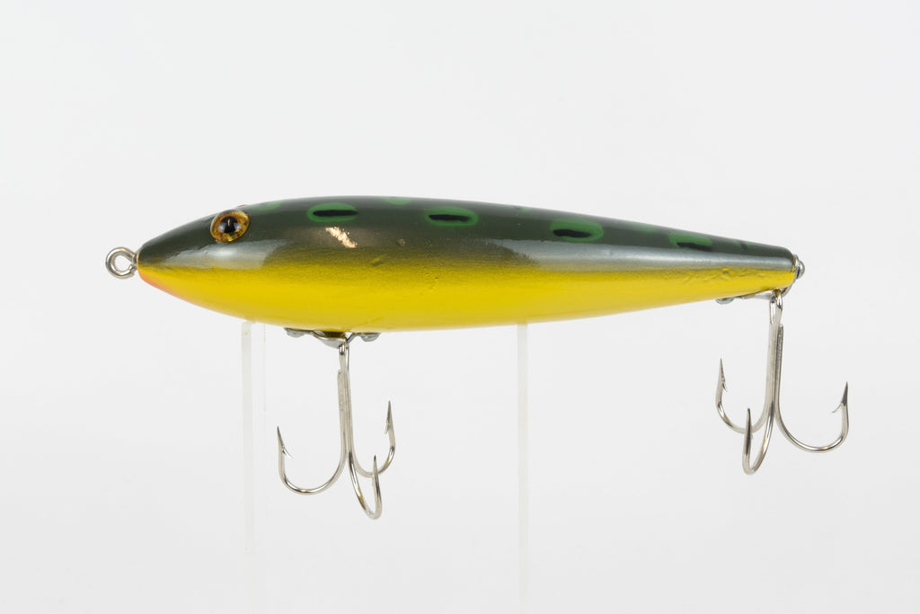 Heddon Dowagiac Zaragossa - 1894-1994 Centennial Edition - Bull Frog, new with original packaging, side view of fishing lure