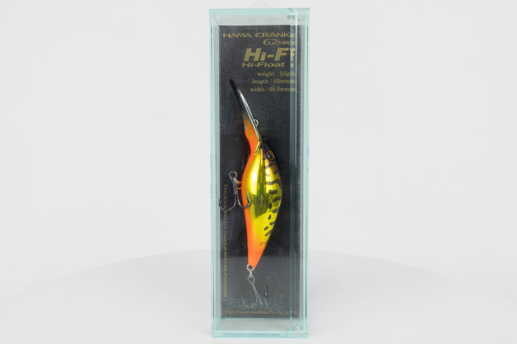 Tsunekichi Hama Crank 62MR - Gold Black (Plated), discontinued japanese fishing lure, new in original packaging, front view. 