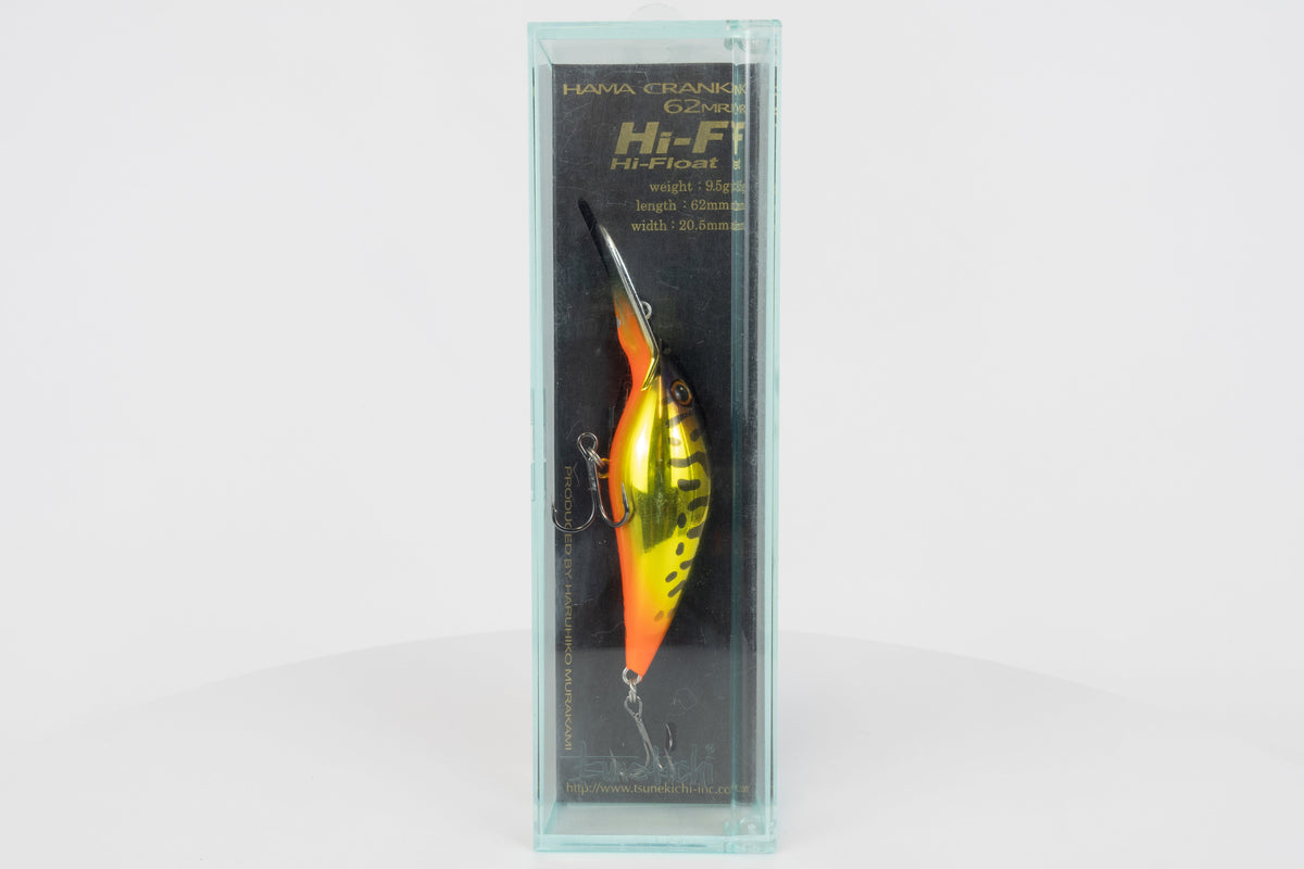 Tsunekichi Hama Crank 62MR - Gold Black (Plated), discontinued japanese fishing lure, new in original packaging, front view. 