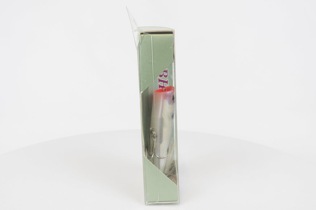 Daiwa Bass Hunter Pencil R 70F - Ghost Ayu, discontinued Japanese classic fishing lure, new in original packaging, belly view.  