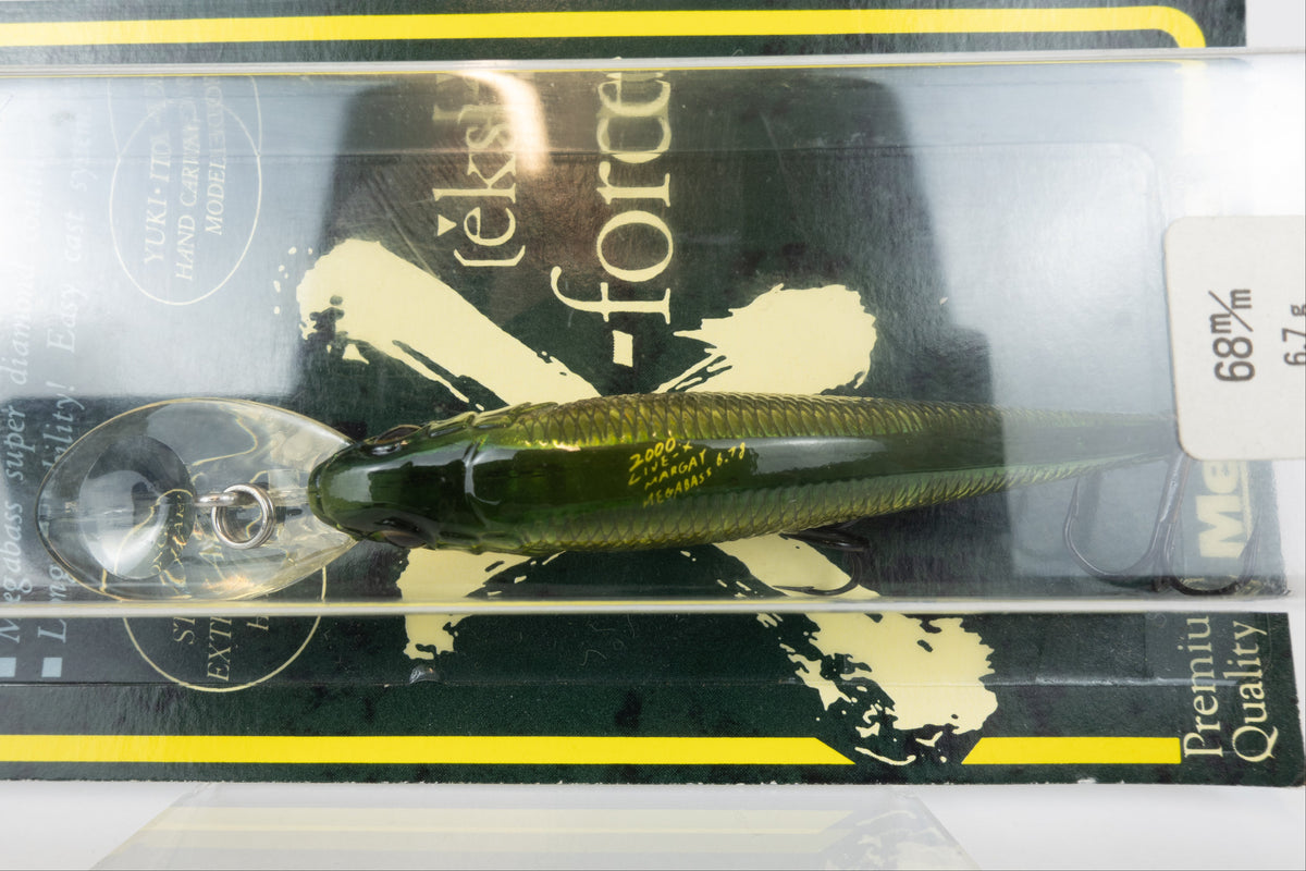 Megabass Live-X Margay - 2000 model - GG Oikawa Male, new in packaging, stamp close up.