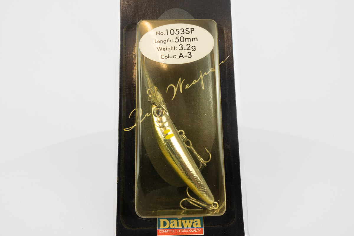 Team Daiwa T.D. Minnow 1053SP - A-3 fishing lure in original packaging, front close up view.