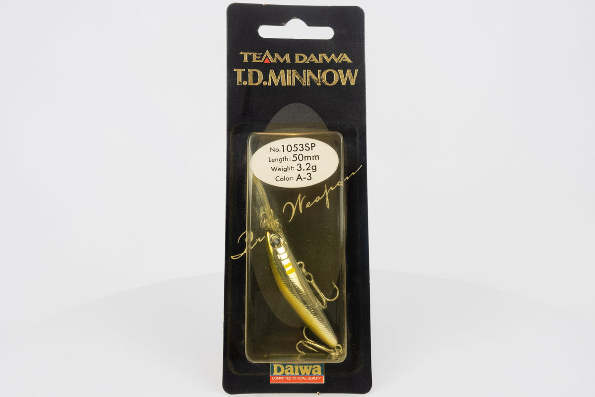 Team Daiwa T.D. Minnow 1053SP - A-3 fishing lure in original packaging, front view.