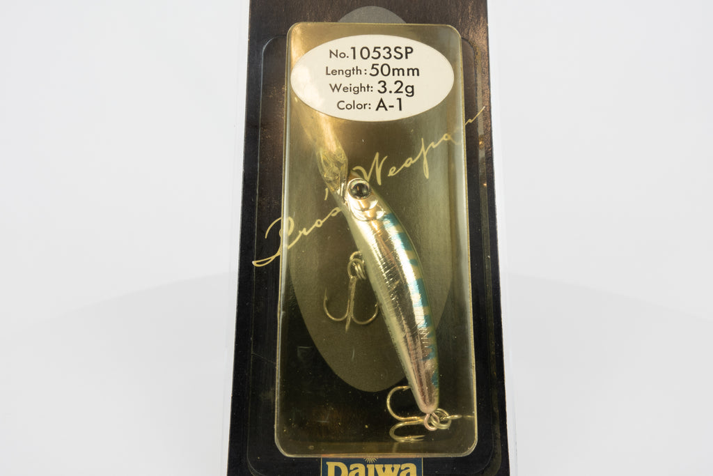 Team Daiwa T.D. Minnow 1053SP - A-1 fishing lure in original packaging, front close up view.