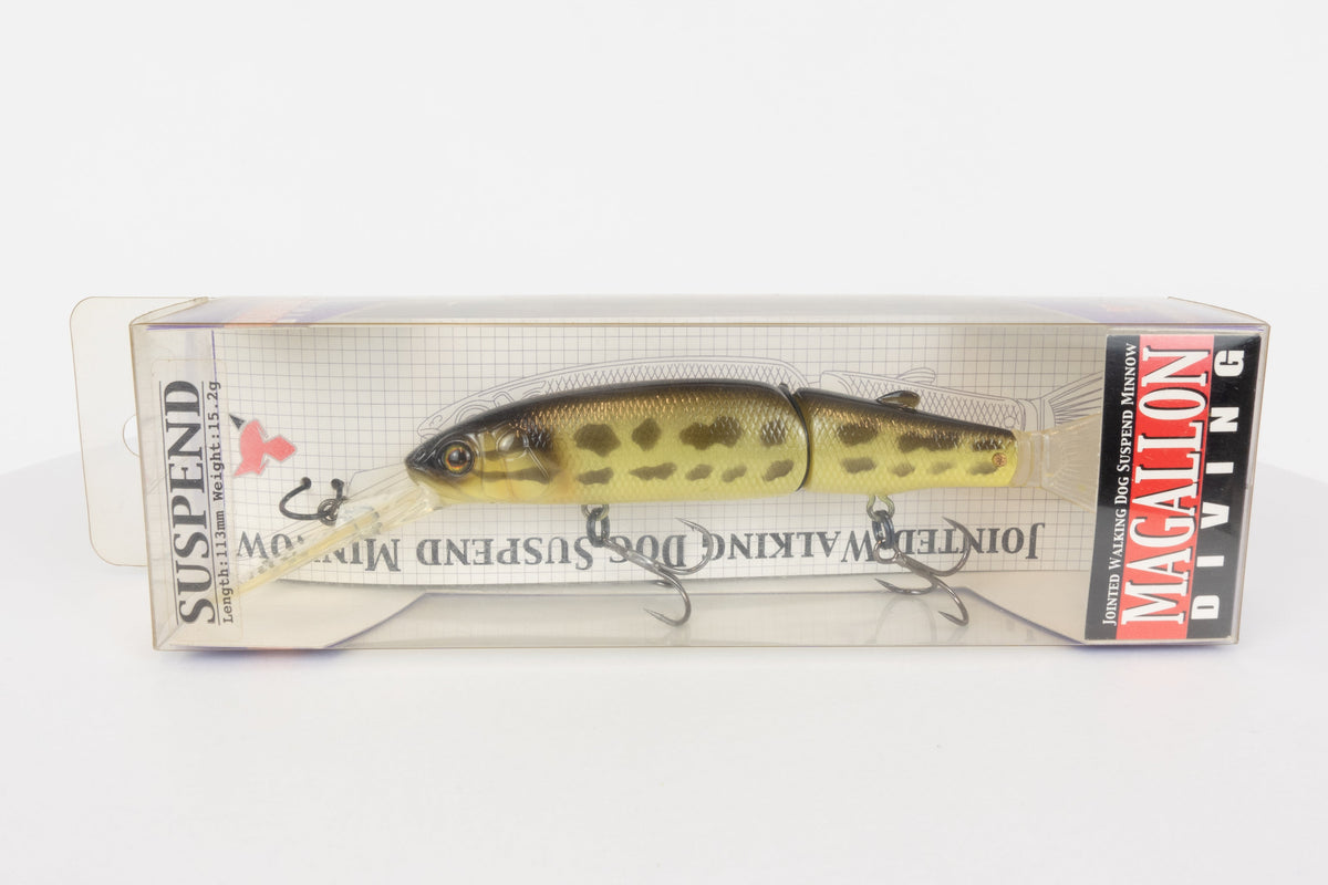Jackall Magallon Diving - Snakehead, new in original packaging, discontinued lure, front view. 