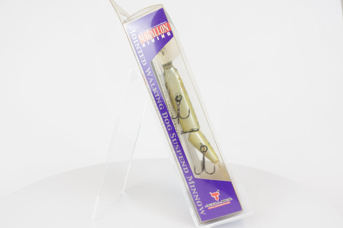 Jackall Magallon Diving - Snakehead, new in original packaging, discontinued lure, side view. 