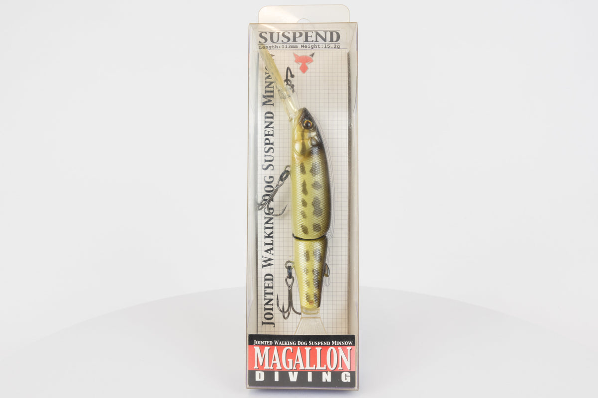 Jackall Magallon Diving - Snakehead, new in original packaging, discontinued lure, front view. 