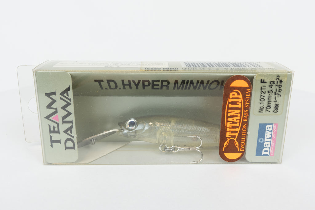 Team Daiwa T.D. Hyper Minnow 1072Ti - Laser Ghost Wakasagi in original packaging, front view. 