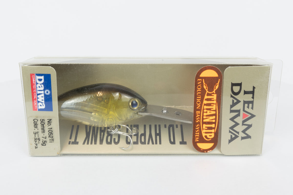 Team Daiwa T.D. Hyper Crank 1052Ti Laser Ghost Ayu vintage crankbait in original packaging.